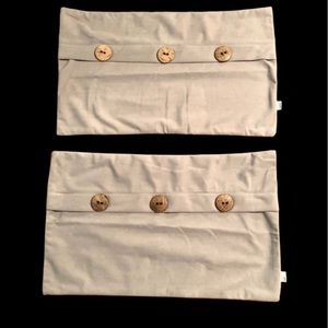 New 2PC CallTime Grey 3 Button Pillow Covers 12X20